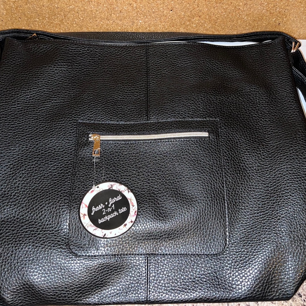 NEW FAUX LEATHER 2 in 1 SHOULDER/BACKPACK